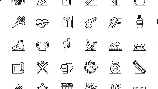 100运动图标设置大纲风格图片下载