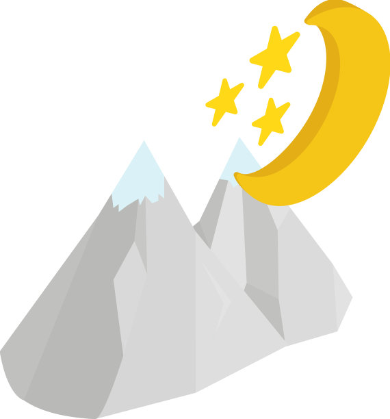 夜山图标等距月亮和图片下载