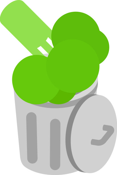 有机垃圾图标等距绿色图片下载