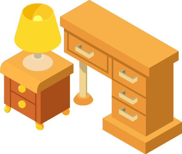 家庭办公家具图标等距图片下载