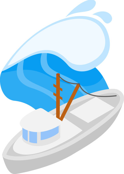 捕鱼拖网渔船图标等距新白图片下载