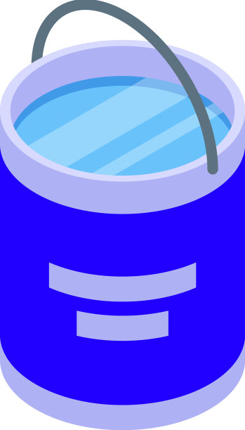 冰钓水桶图标等距图片下载