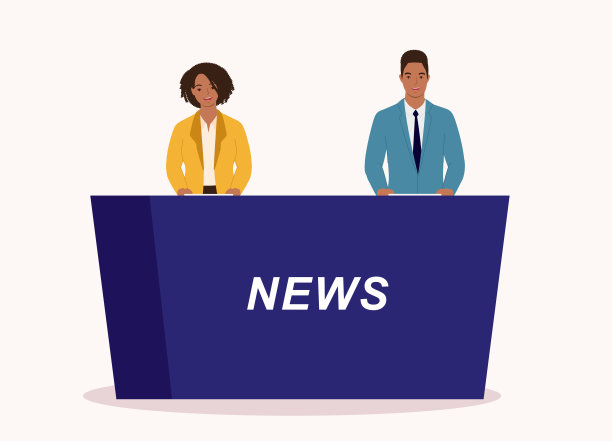 黑人男女新闻主播播报新闻。图片下载