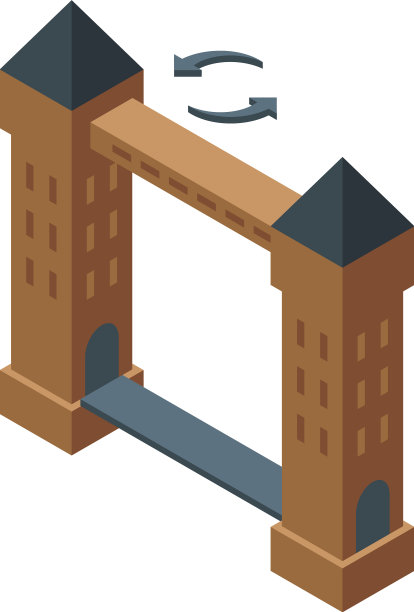 桥虚拟游览图标等距视频图片下载