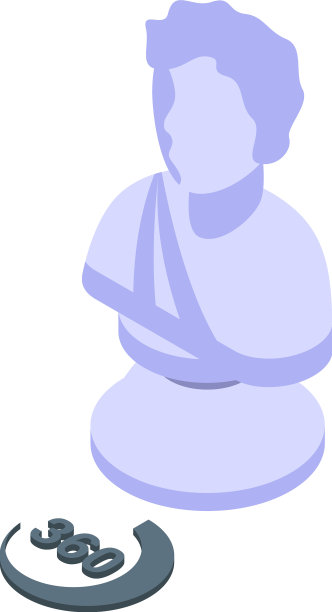 雕塑虚拟旅游图标等距图片下载