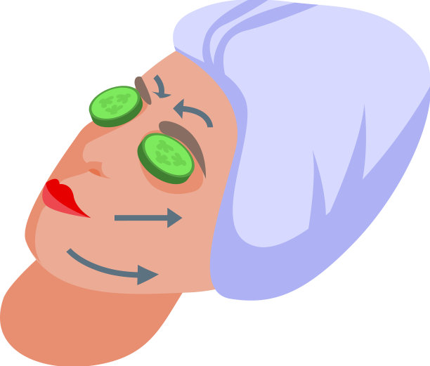 美容面部按摩图标等距图片下载