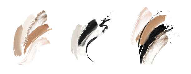 抽象的结构安排。数码印刷。预先制作的构图设计集。赤陶，腮红，粉色，象牙色，米色，黑色，水彩插图和金色元素，背景。图片下载