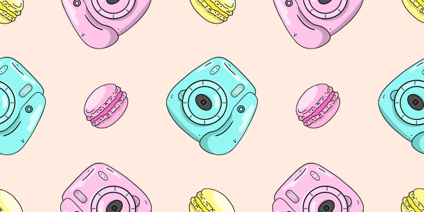 彩色图像相机和马卡龙相机图片下载