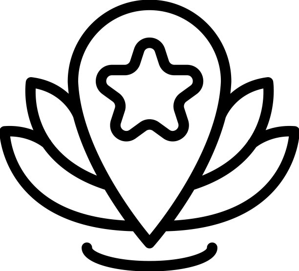 莲花疗愈位置图标轮廓瑜伽图片下载