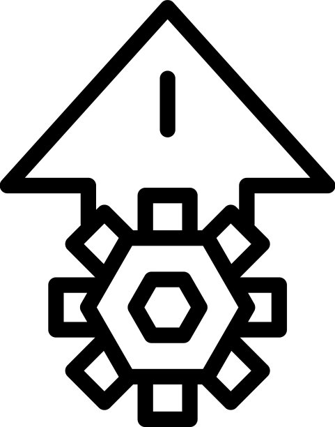 Up齿轮图标勾勒商业文化图片下载