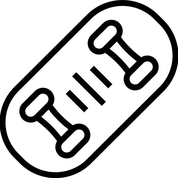 滑板图标轮廓中心设备图片下载