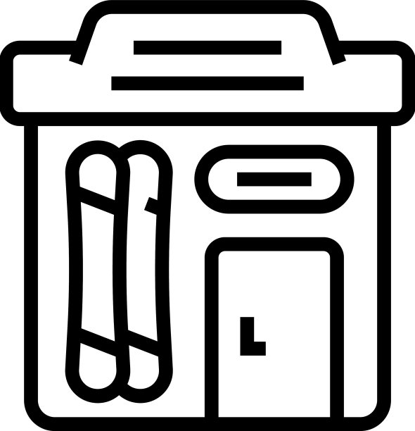 滑雪商店图标轮廓室内商店图片下载