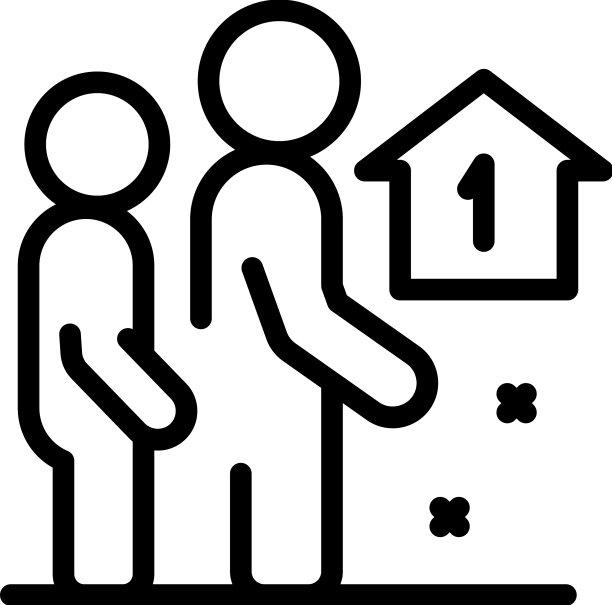 安全人图标勾勒城市家园图片下载