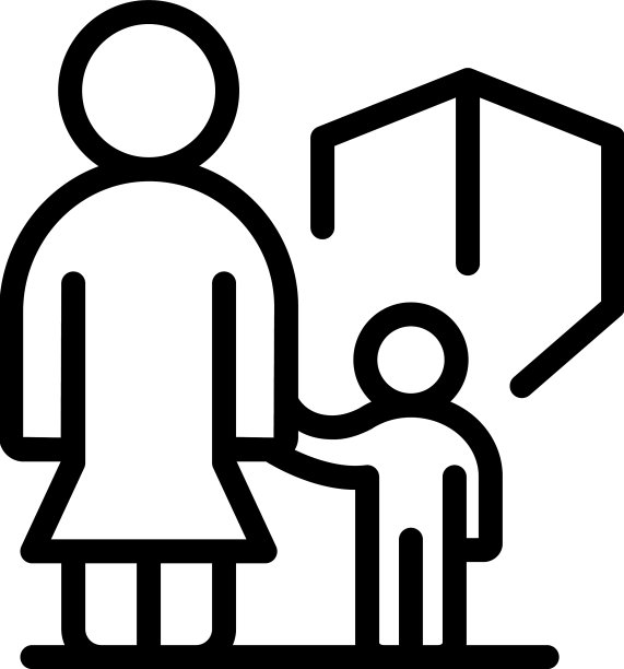 保护母亲和孩子图标轮廓图片下载