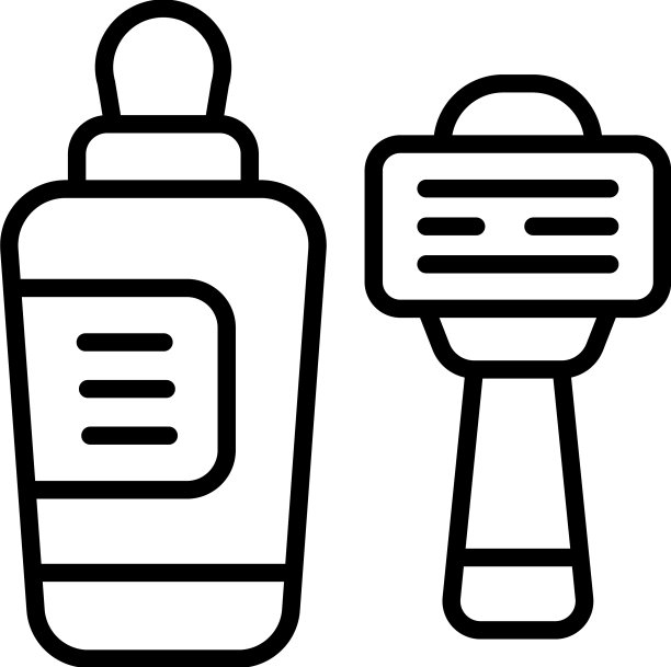 处理剃刀图标轮廓沙龙头发图片下载