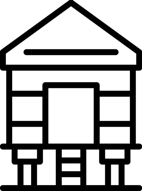 热带别墅图标轮廓森林小屋图片下载