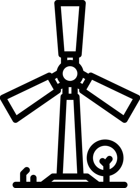 风力涡轮机图标轮廓回收干净图片下载