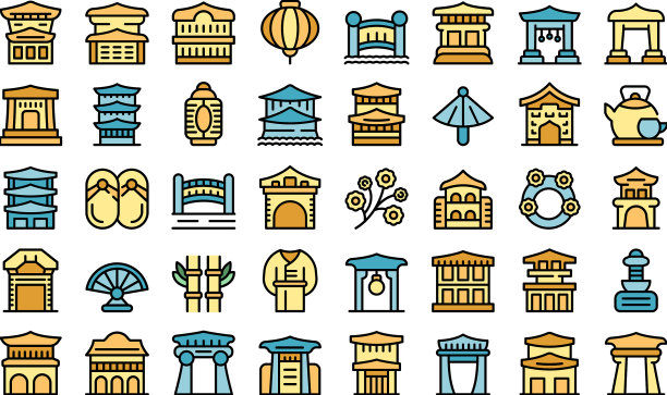 京都的标志摆放整齐图片下载