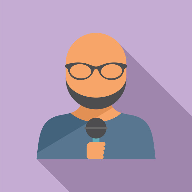 男子记者图标平面摄像机电视图片下载