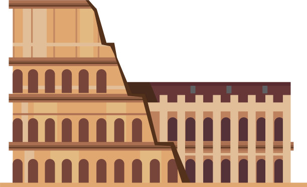 扁平的罗马斗兽场设计图片下载