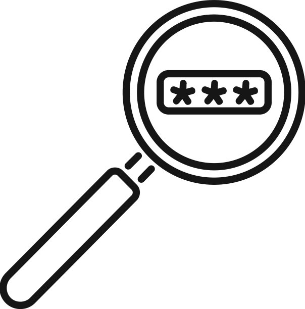 密码恢复图标轮廓放大镜图片下载