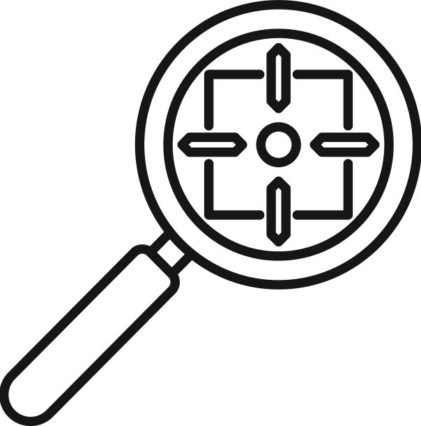 放大镜聚焦图标轮廓团队工作图片下载