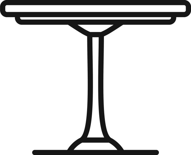 圆桌图标轮廓木家具图片下载