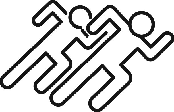 团队运行努力图标勾勒业务工作图片下载