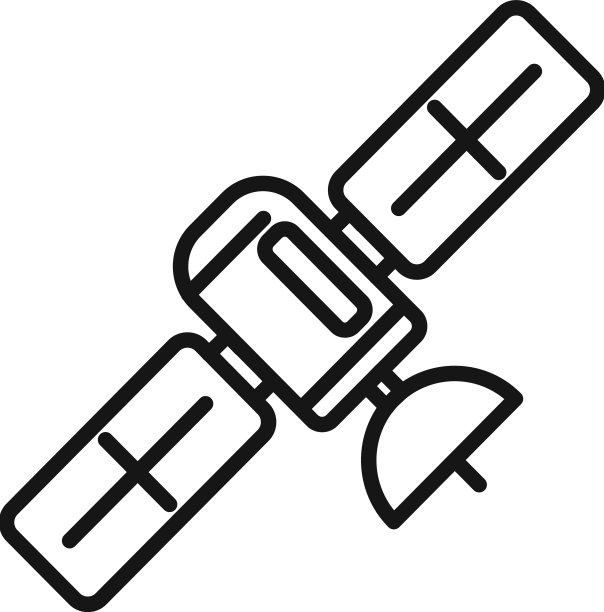 太空卫星图标轮廓控制图片下载