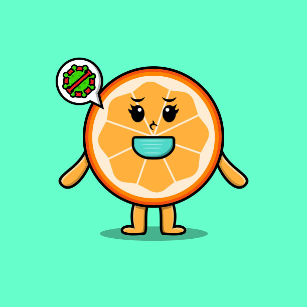 可爱卡通橙果用口罩防病毒图片下载