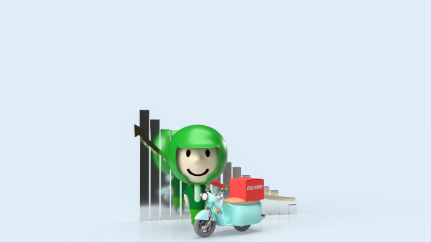 司机和自行车的送货或运输概念3d渲染图片下载