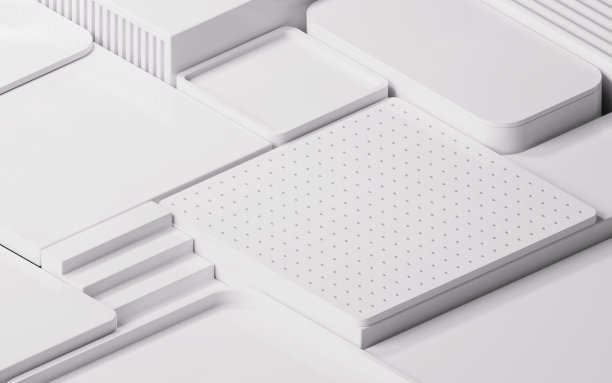 空的几何立方体舞台，3d渲染。图片下载