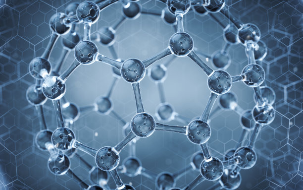 具有六边形图案的分子球体，3D渲染图片下载
