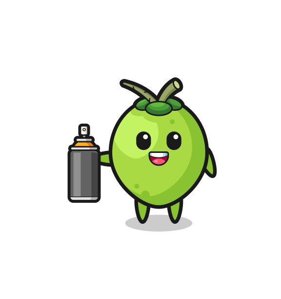 可爱的椰子扮演涂鸦轰炸机图片下载