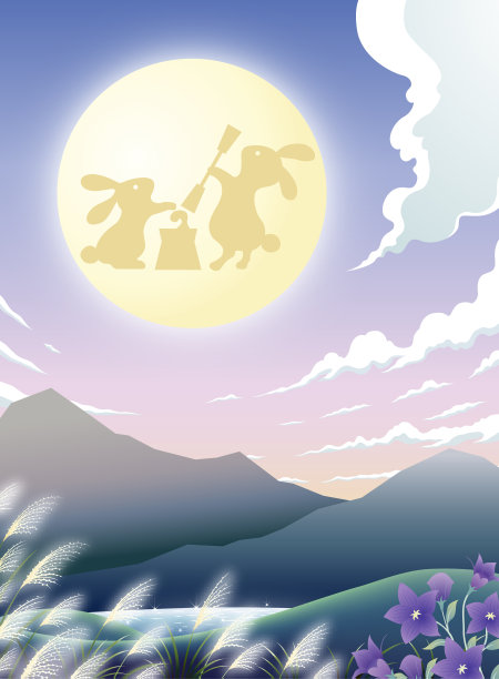 日本传统的秋季月光晚会图片下载