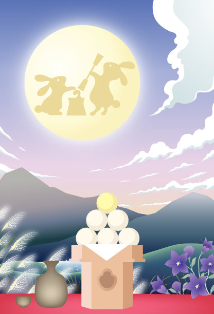 日本传统的秋季月光晚会图片下载