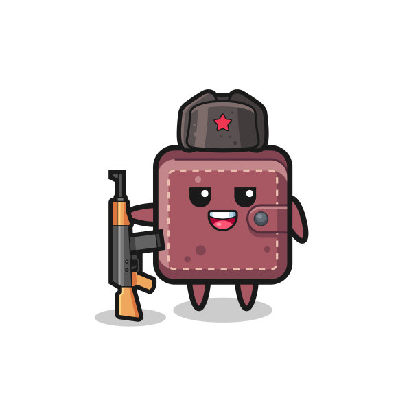 可爱的皮革钱包卡通俄罗斯军队图片下载