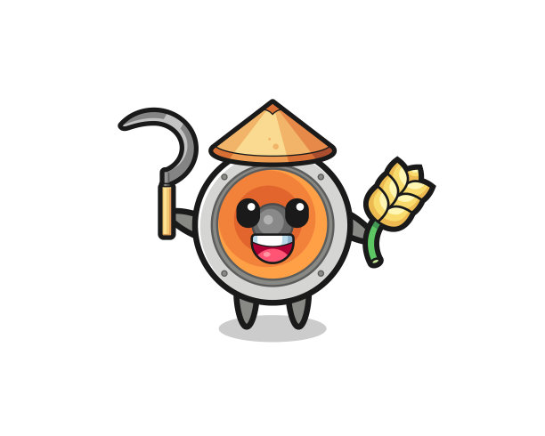 扬声器亚洲农民持有稻谷图片下载