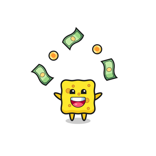 海绵接住天上掉下来的钱图片下载