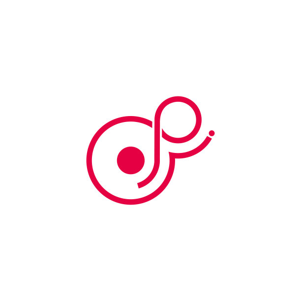字母p圈圆点几何标志图片下载