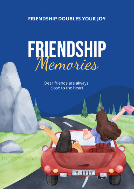 海报模板带着友谊的回忆图片下载