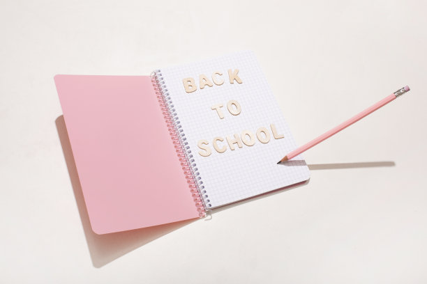 用铅笔将铭文写在粉色笔记本上带回学校图片下载