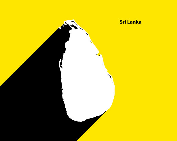 斯里兰卡地图的复古海报与长阴影图片下载