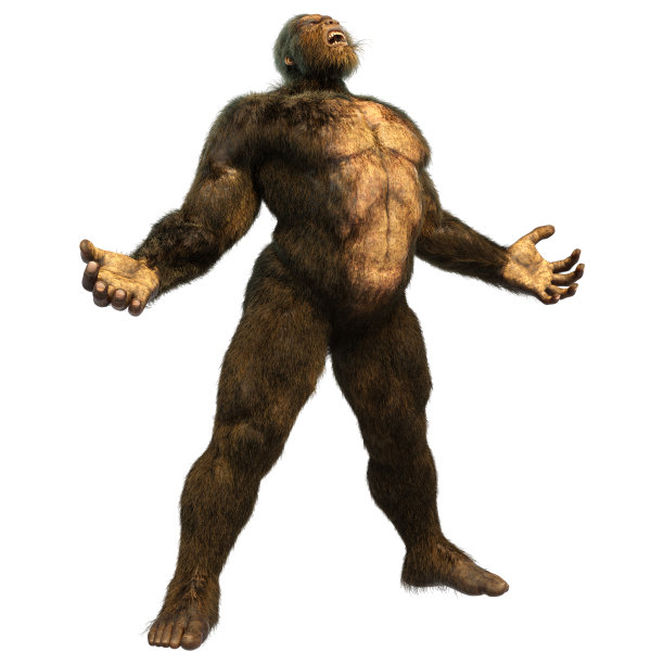 3D渲染白色的大脚野人图片下载
