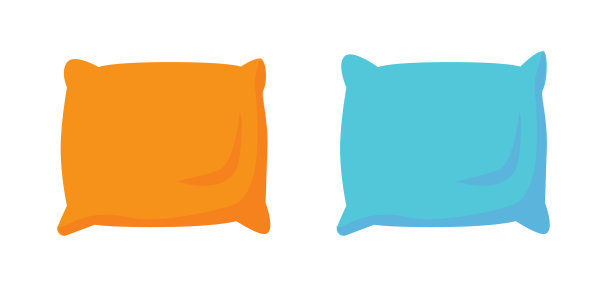 枕头图标平坦或孤立垫橙色图片下载