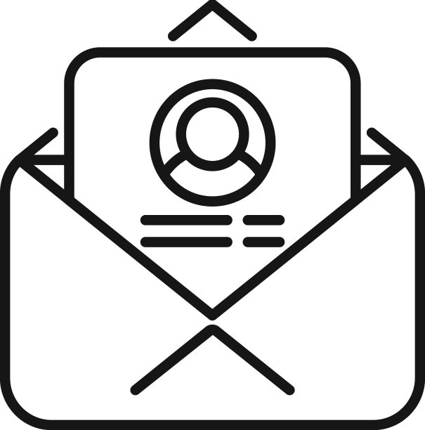 打开的简历邮件图标轮廓在线工作图片下载