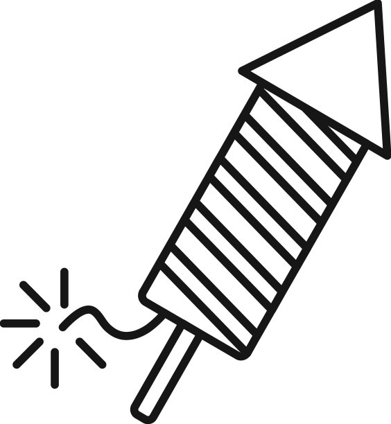 节日烟火图标勾勒嘉年华图片下载