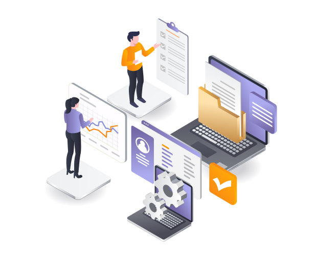 扁平化等距概念企业发展图片下载