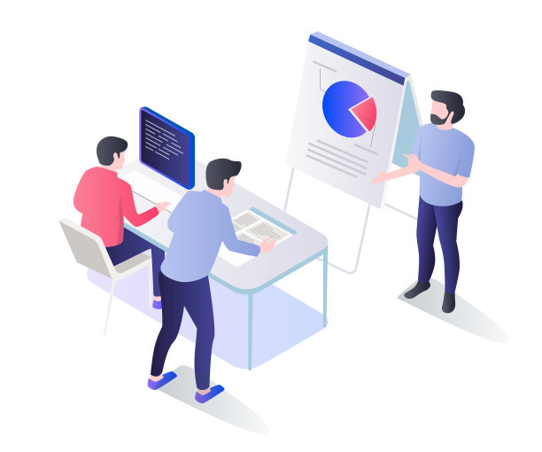 工作团队是等距平面概念图片下载