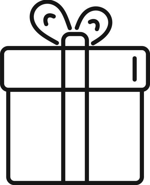 捐赠礼盒图标轮廓帮助手图片下载